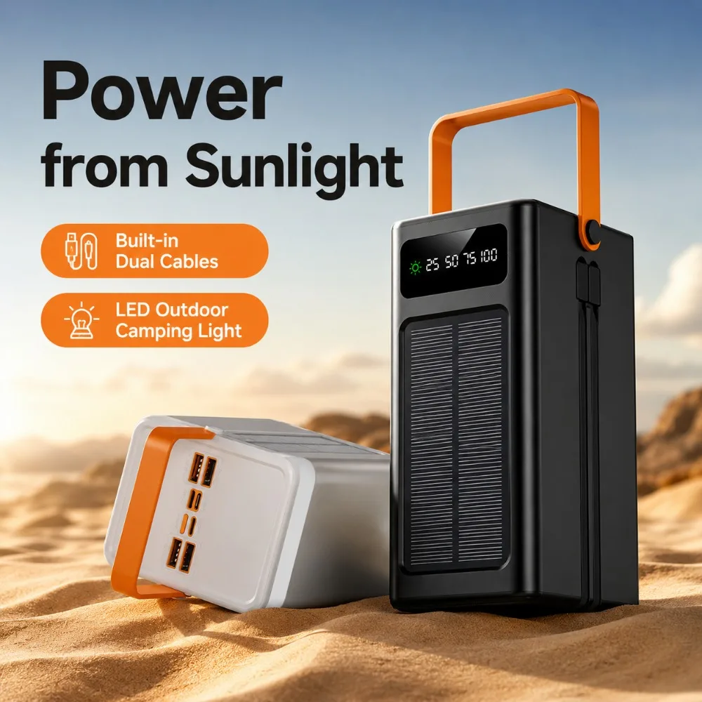 120W 80000mAH Portable Power Bank Super Fast Charger Large Capacity External Battery Supports Simultaneous Charging of 7 Devices