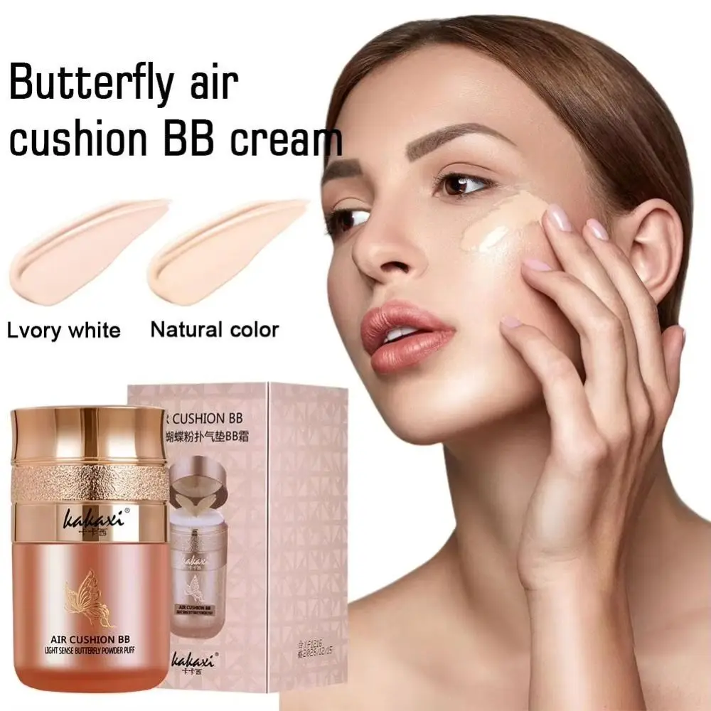 Whitening Butterfly Cushion BB Cream Oil-control Natural Finish Moisturizing Foundation Concealer CC Cream Butterfly Powder Puff