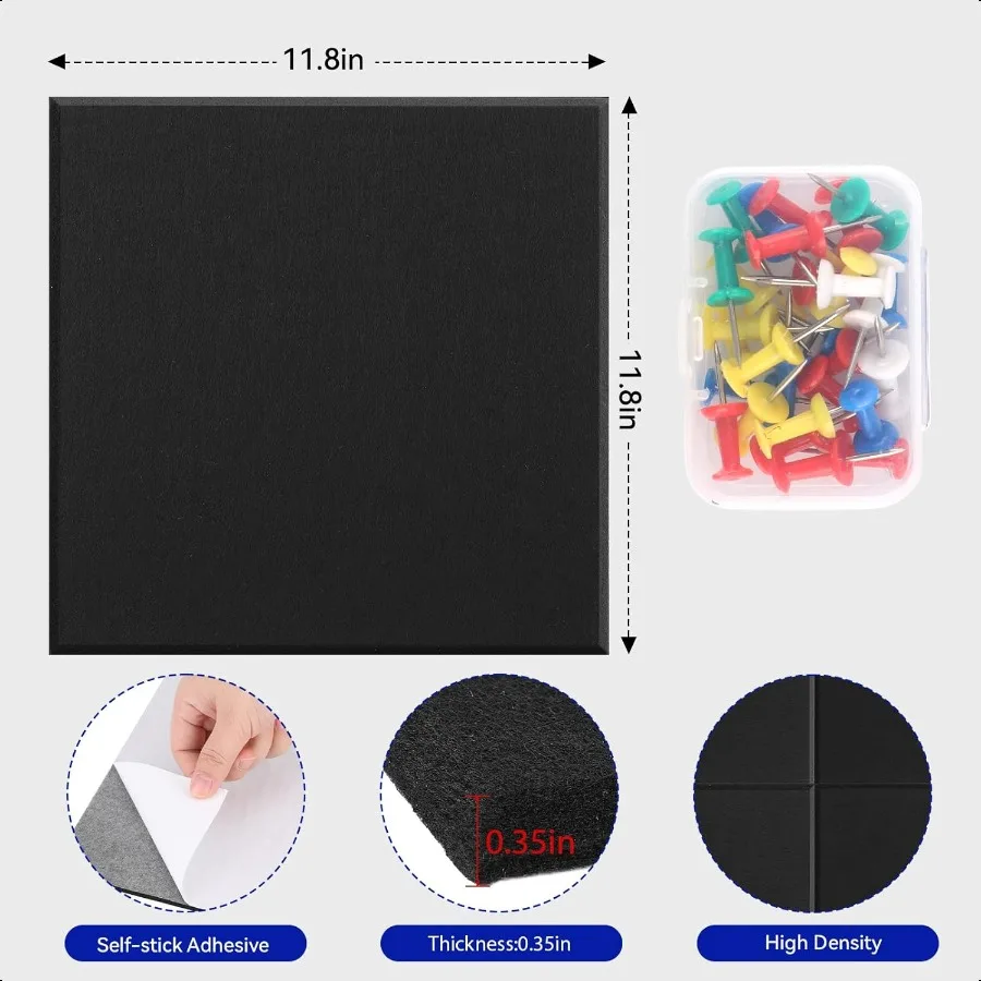 لوحة الفلين الكبيرة البديلة 20 حزمة 60 "x 48" بلاط الحائط مع علامات تبويب لاصقة آمنة قابلة للإزالة بلاط الحائط الفلين لوحة الإعلانات Ho #3