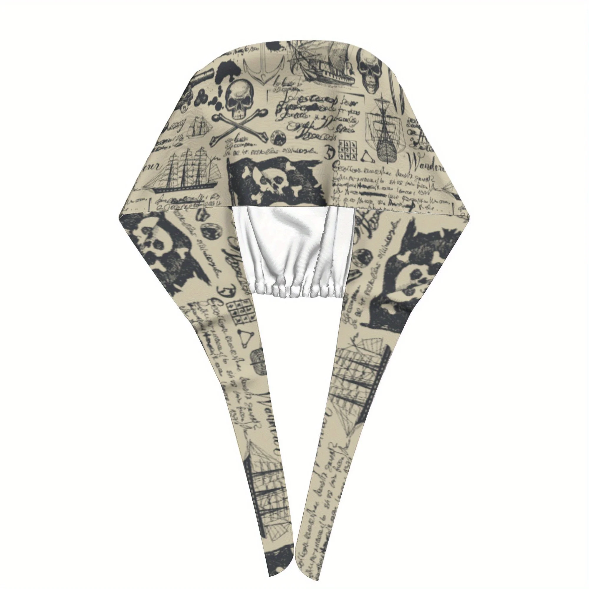 1pc Vintage Surgical Hat - Adjustable Tie Back Closure, Beige/Black/White nautical, for Nurses, Chefs, Artists - Hospital, Resta