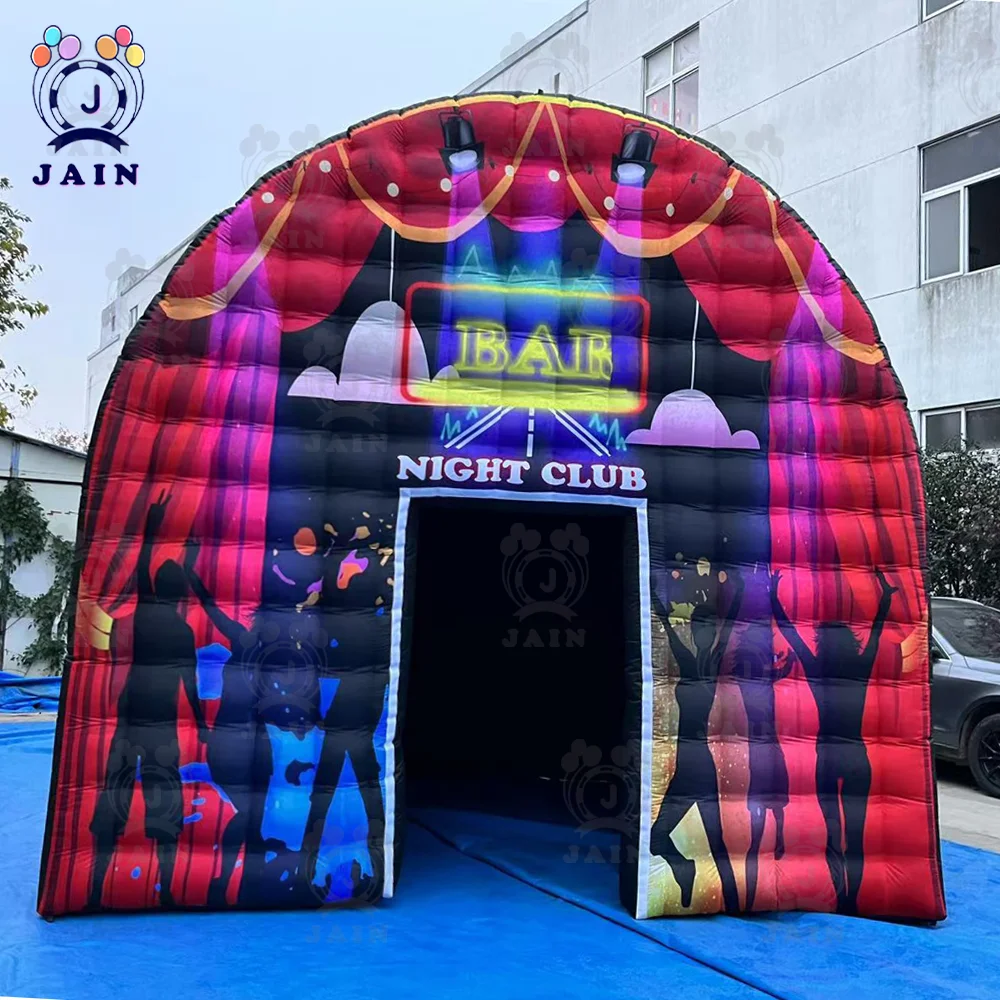 15FT Disco Black House Cube Blow Up Tent Inflatable Nightclub with Blower Portable Inflatable Party Tent for Event Oktoberfest