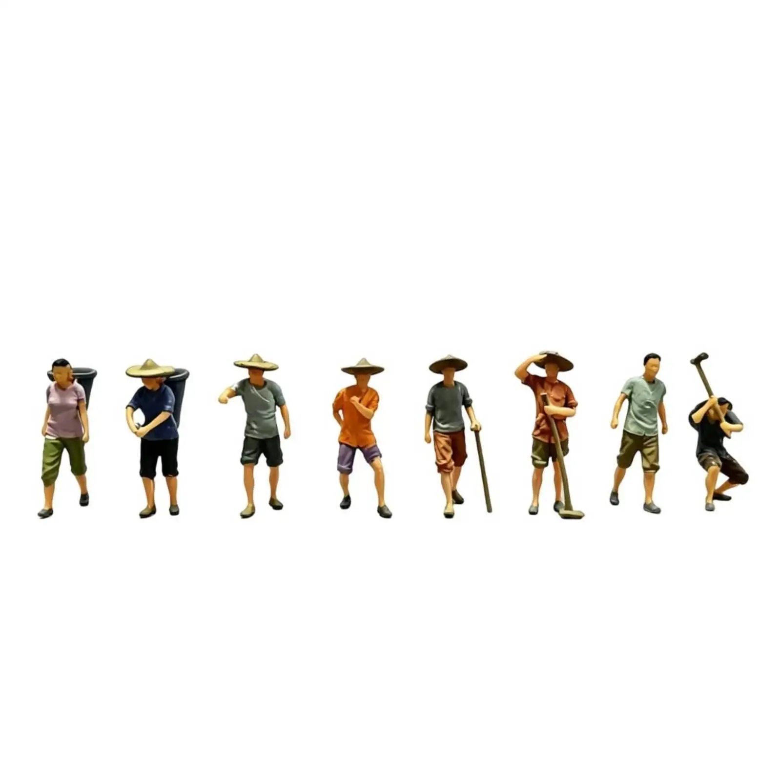 Miniature Human Figures 1 87 Resin Look Farm Laborer Figurines HO Scale Scene Accessories for Diorama