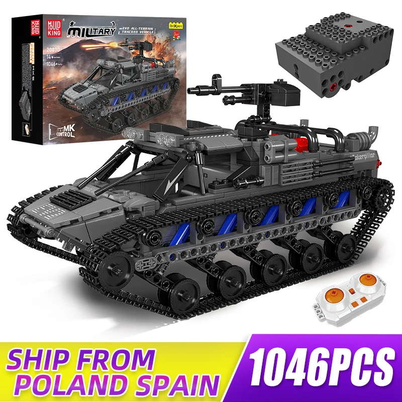 

Mould King 20030 Military RC Tank The EV2 Luxury Super Tank Remote Control Building Blocks Tracked Vehicle Toys