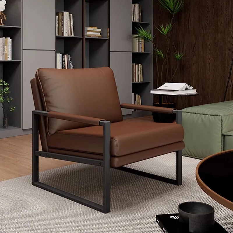 

Brown Living Room Chairs Nordic Style Cheap Comfy Designer Floor Chair Hotel Single Relax Woonkamer Stoelen Home Furniture