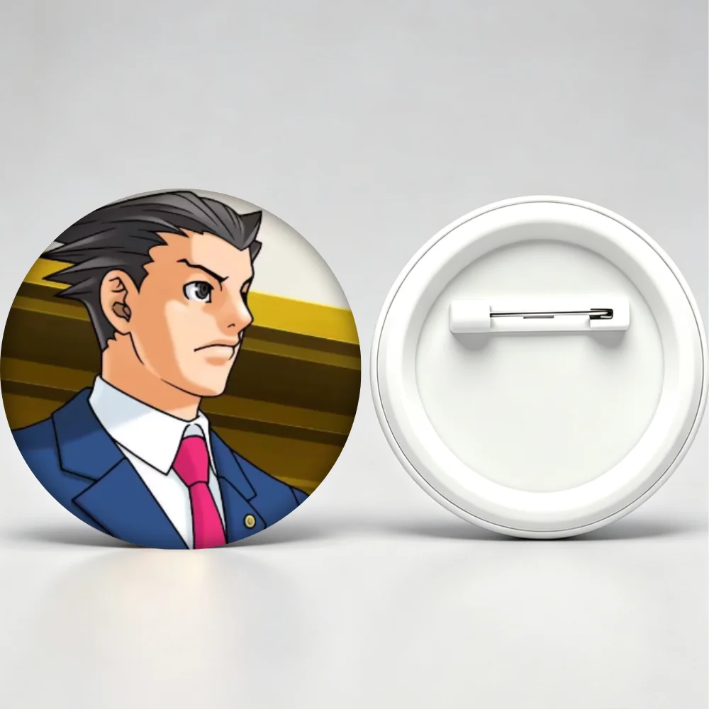 Anime Ace Attorney Pins,Cartoon Figure Phoenix Wright Badge,Handmade Brooches,Breastpin for Backpack Clothes Gifts