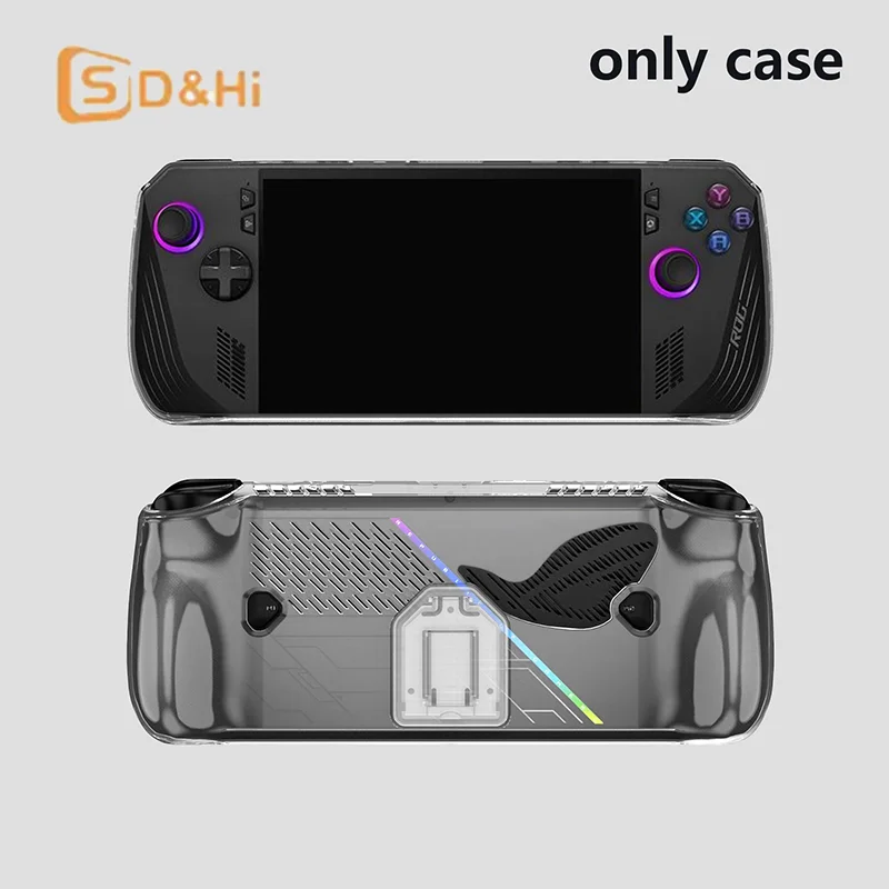 Clear Case For  ROG ALLY X Game Console Protective Cover With Bracket Shockproof Drop-proof TPU Soft Rubber Protective Shell