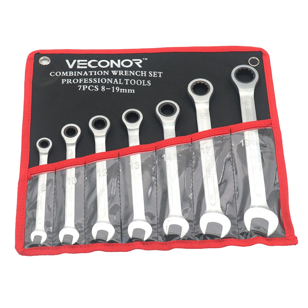 Flex/Fixed Head Ratcheting Wrench Set Combination Ended Spanner kits CRV Steel Hand Tools Socket Key Ratchet Wrench set Key Tool