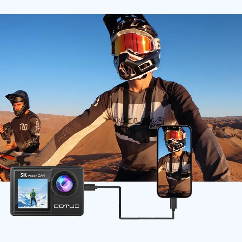 

5K camera motorcycle riding recorder high definition stabilization diving fishing 360 panoramic helmet camera + 64G memory card