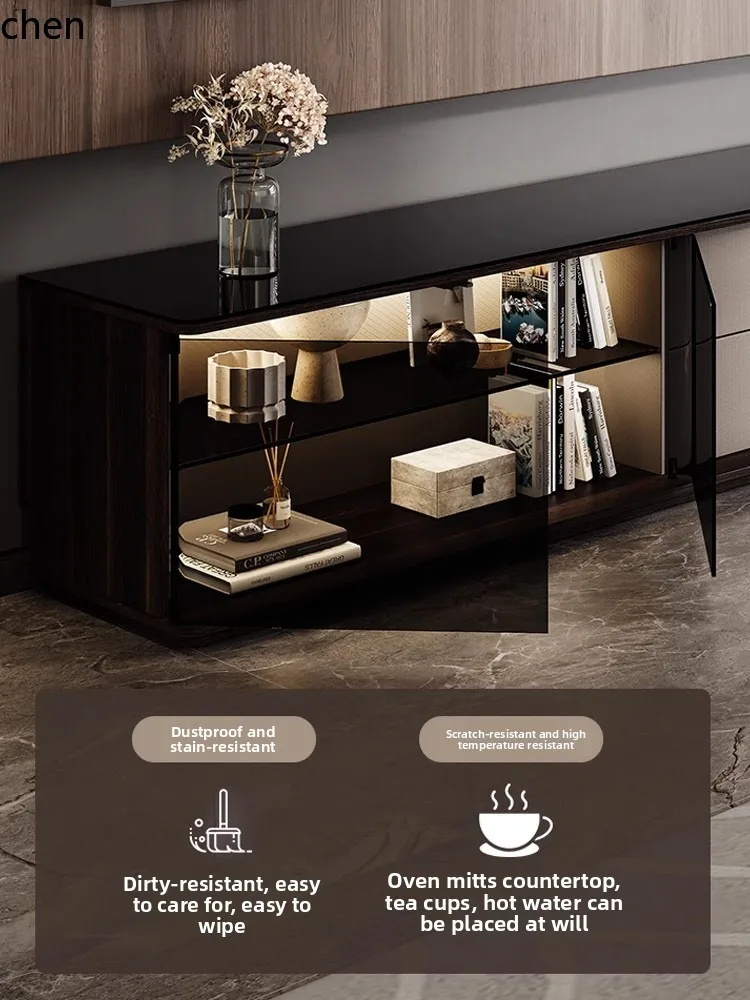 ZMLTV Cabinet Floor-standing High-end Glass Home Storage Organizer Living Room Cabinet