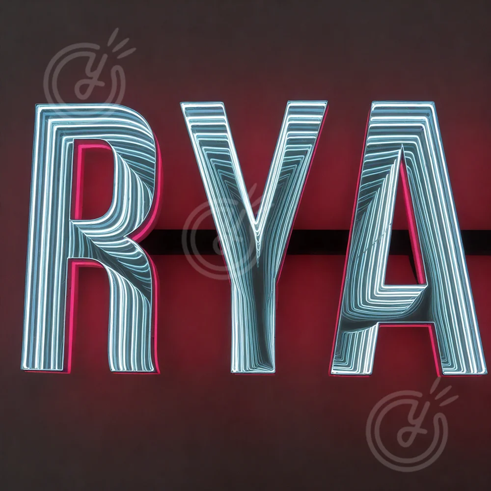 رسائل إلى الحائط مخصص 3D إنفينيتي مرآة تسجيل التصميم الشخصي لافتات الإعلان علامة الاكريليك مصباح ليد لافتة الأعمال