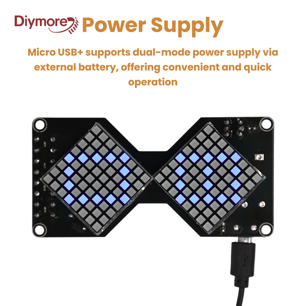 DC 5V LED Dot Matrix Electronic Hourglass DIY Kit Micro USB Interface Gravity Sensing Timer Soldering Practice Electronics DIY C