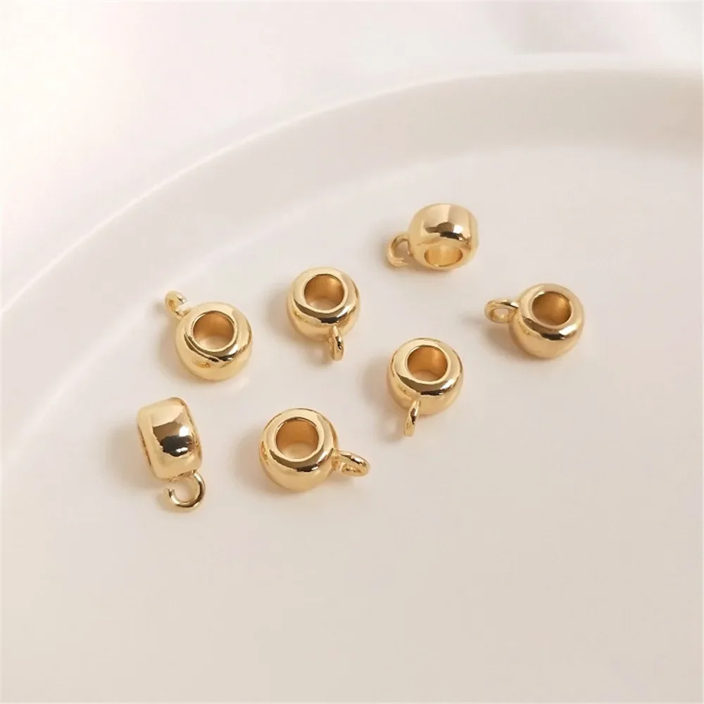 1pcs 8/10mm 14K Copper plated real gold separator bead wheel open hanging ring DIY bracelet hand string accessories