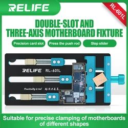 RELIFE RL-601L Universal Double-slot Motherboard Fixture Phone IC Chip BGA Chip PCB Motherboard Jig Board Holder Repair Tools