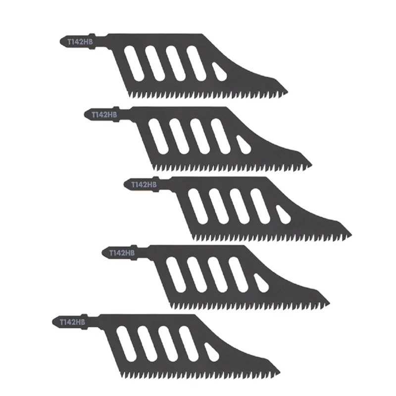 【¡¡El precio más bajo!】Hojas de sierra de calar de corte al ras 5PCS T142HB-Curved para hoja de sierra de calar de vástago en T de precisión