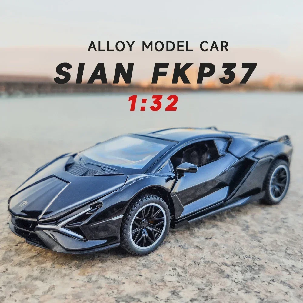 1:32 SIAN FKP 37 Auto Sportiva Pressofuso In Lega di Metallo Modello di auto Suono Luce Tirare Indietro Collezione Giocattolo Per Bambini Regali