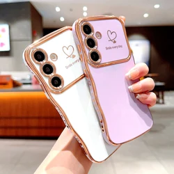 Placcatura custodia morbida in TPU per Samsung Galaxy A55 A54 A15 A14 A25 A35 5G S24 S23 S22 Ultra Plus S 24 23 22 A 55 15 Love Heart Cover