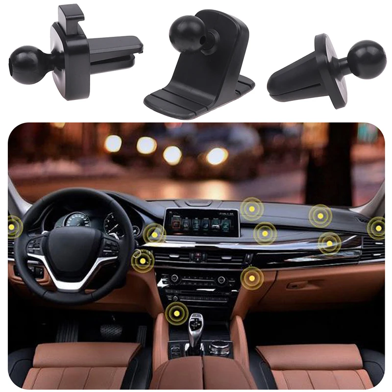 Portable Car Phone Holder 17mm Ball Head Base Auto Air Vent Stand Dashboard Mount Suction Base Anti-skid Bracket Car Accessories