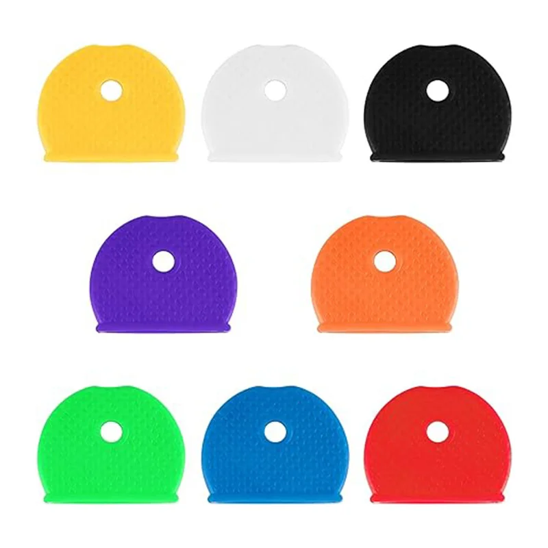 15Pcs Mixed Plastic Keys Caps Topper Elastic Case for DIY Keyring Rubber Head Caps Keys Locks Tags ID Markers