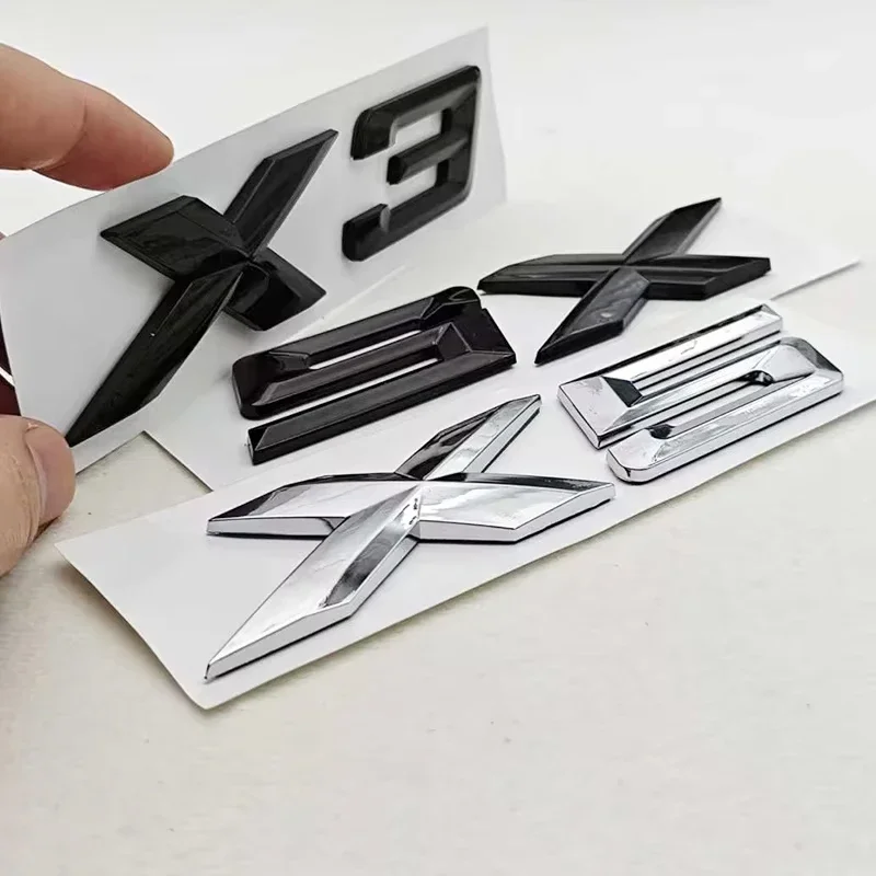 3D Car Trunk Badge ABS Sticker For X1 X3 X5 X6 Sticker Black Chrome Car Letters Rear Trunk Badge For BMW G01 G20 E90 F20 F15 F25 view 2