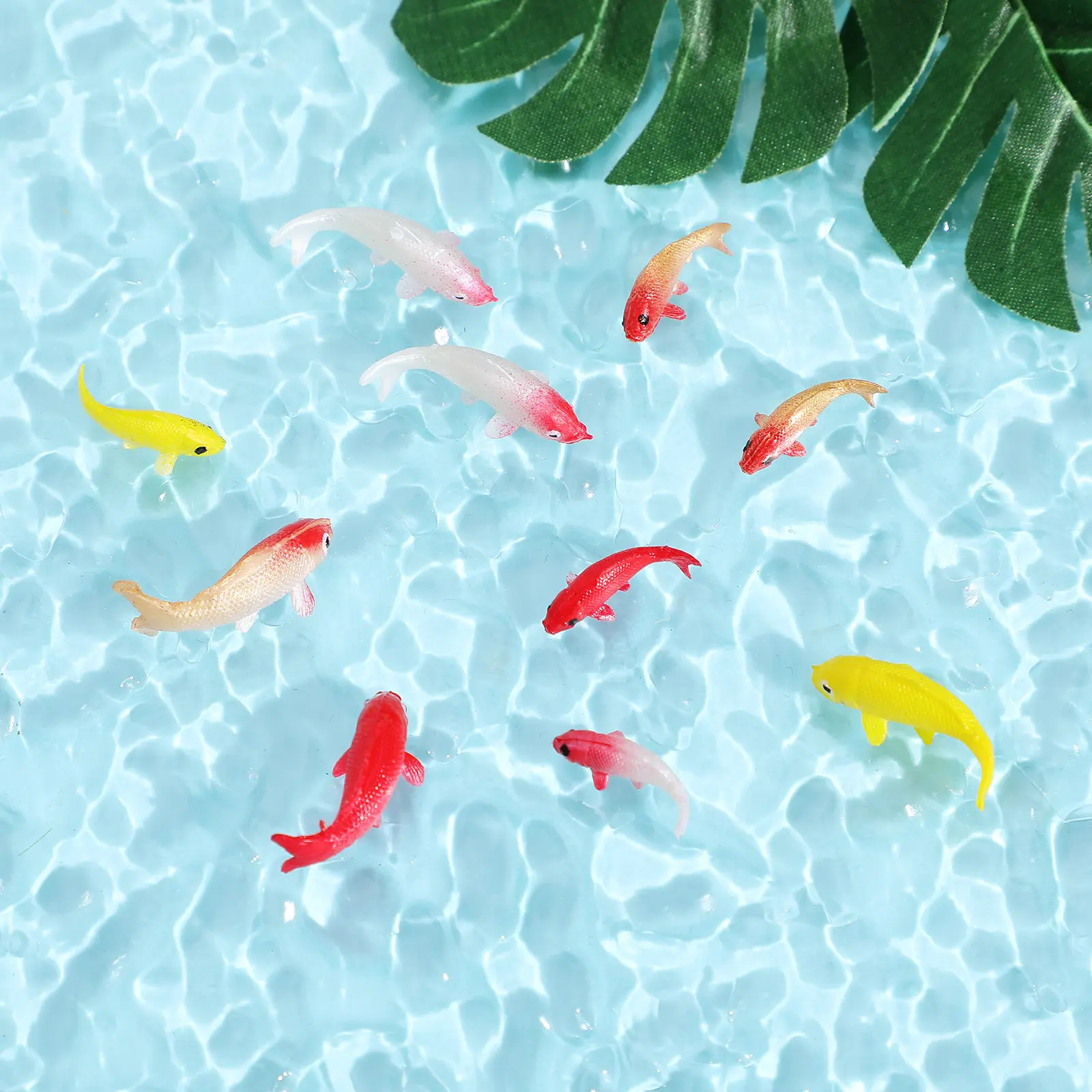 

10Pcs Realistic Mini Artificial Koi Fish Decorative Figures for Tiny Aquarium Landscaping Miniature Scene Ornament Small House