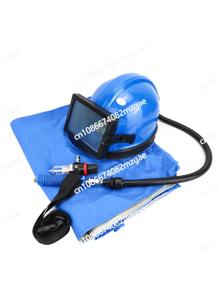 

Air conditioning type oxygen supply sandblasting helmet flat glass lens sandblasting sandblasting protective clothing thermostat