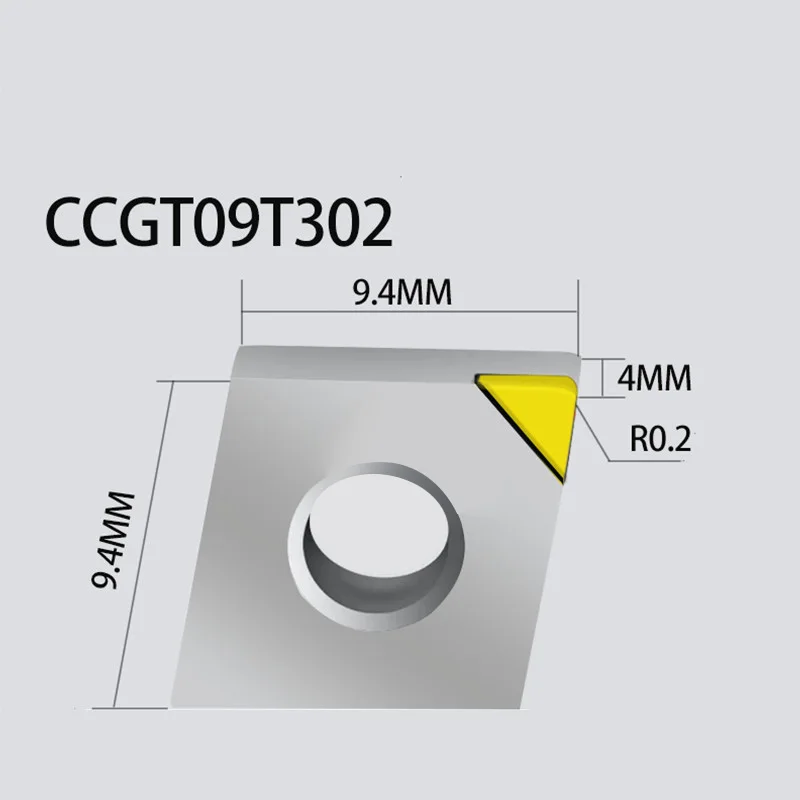 

MCD Diamond CCGT09T302 Insert Single Crystal Turning Tool High Hardness Diamond Cutter for Copper Aluminum to Achieve Mirror Ef