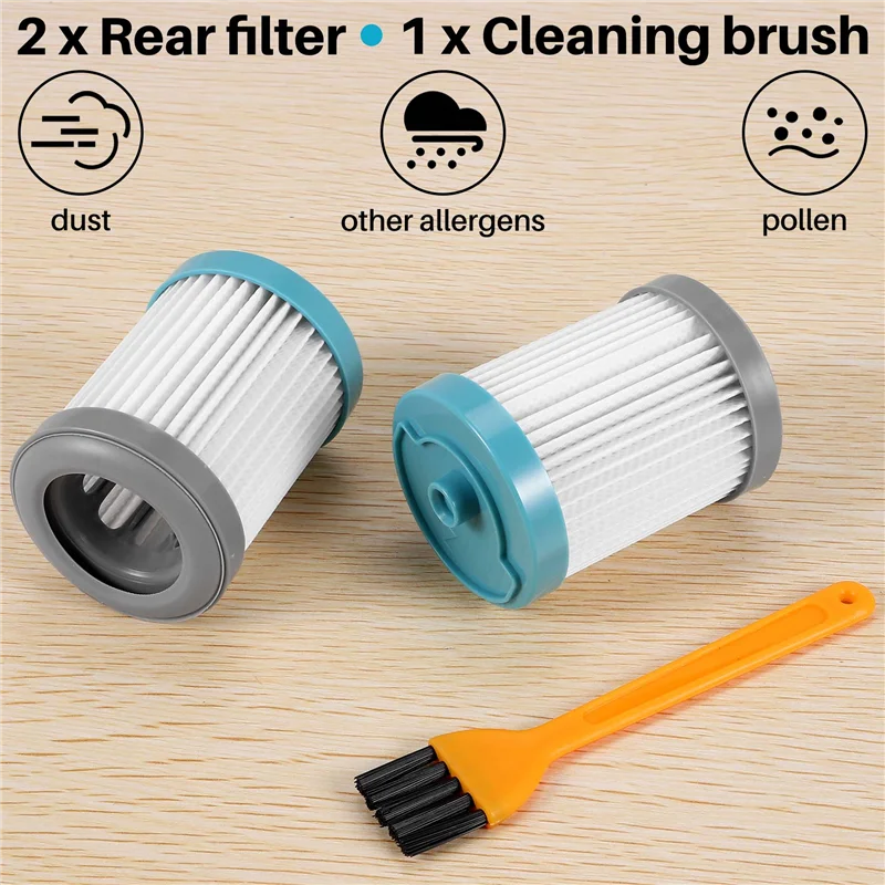 2 Pack Replacement Post-Motor HEPA Filter with Brush for Tineco A10 Hero/Master&A11 Hero/Master Cordless Vacuum Cleaner