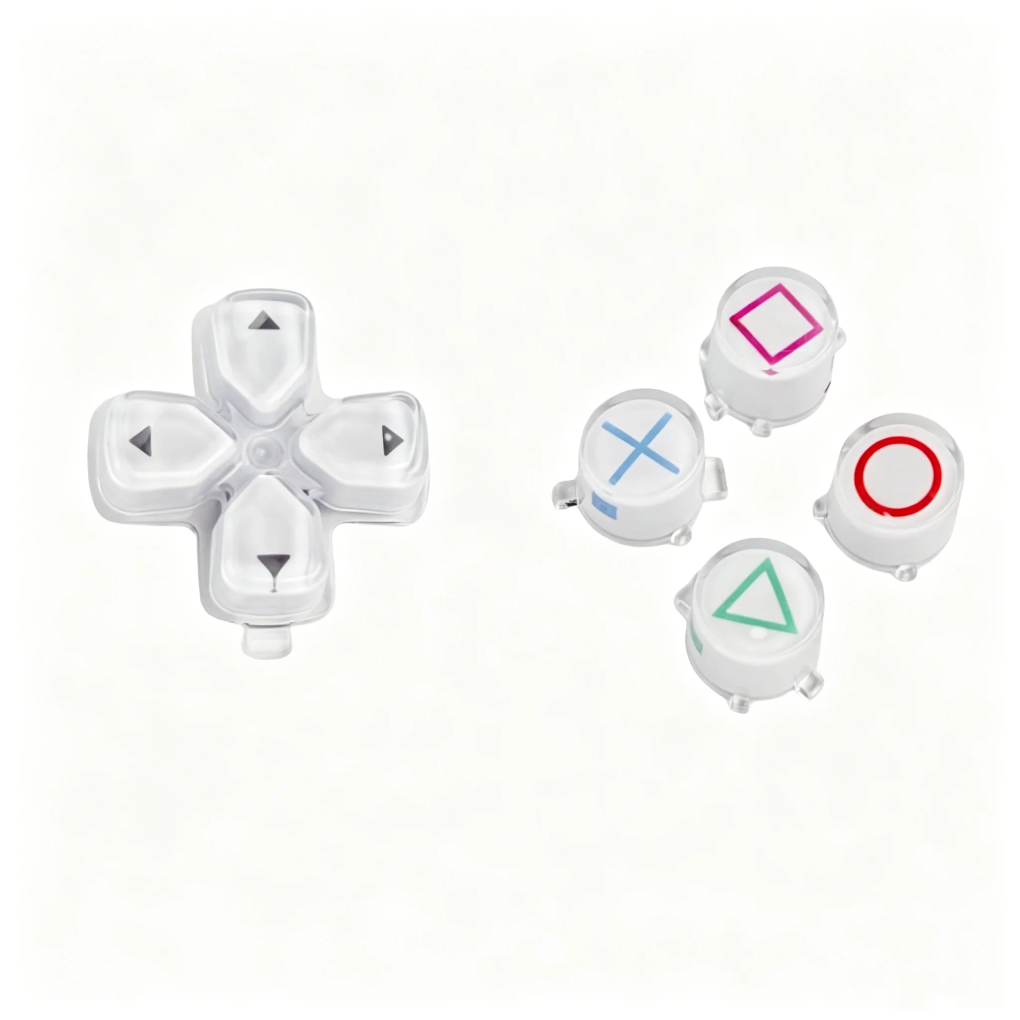 Suitable for PS5 Controller Crystal Button ABXY Function Replacement Case with Colored Keys DIY Accessory