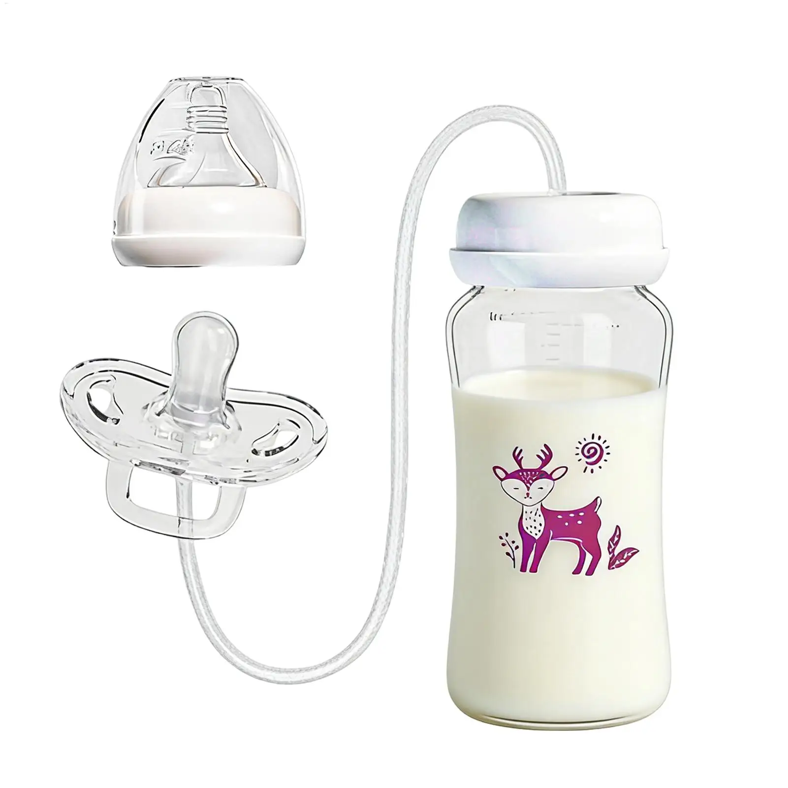 mamadeira-de-boca-larga-sem-maos-300ml-com-bola-antiderrapante-para-alimentacao-e-armazenamento-de-leite-para-viagens-casa-criancas