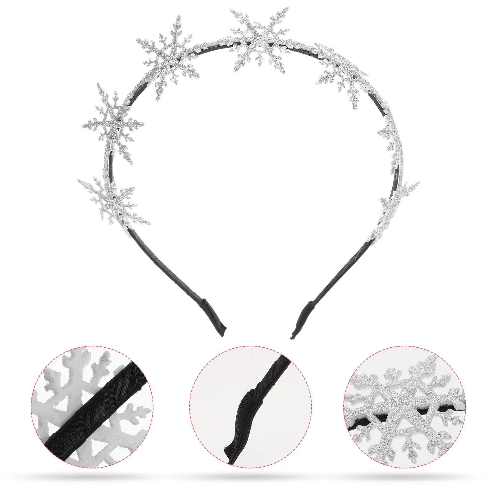

Christmas Snowflake Hair Hoop Silver Glitter Hair Band Holiday Party Headwear Supplies Christmas Headdress