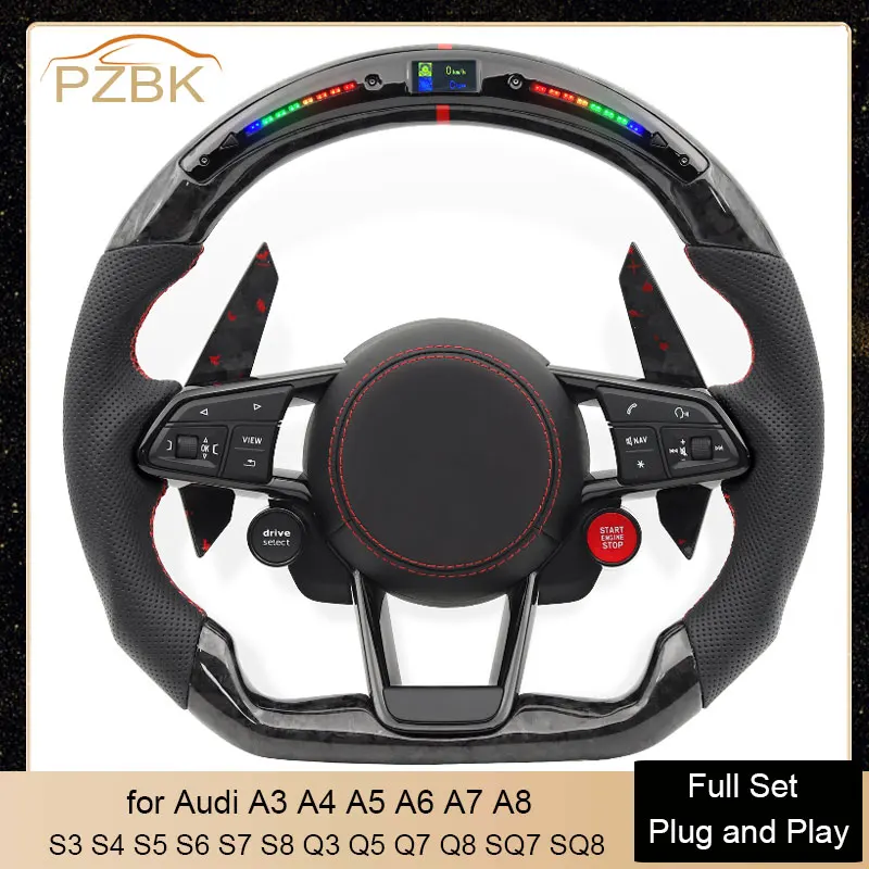 

Forged Carbon Car Steering Wheel Drive Select for Audi A3 A4 A5 A6 A7 A8 S3 S4 S5 S6 S7 S8 Q3 Q5 Q7 Q8 R8 RS RS3 RS4 RS5 RS6 RS7