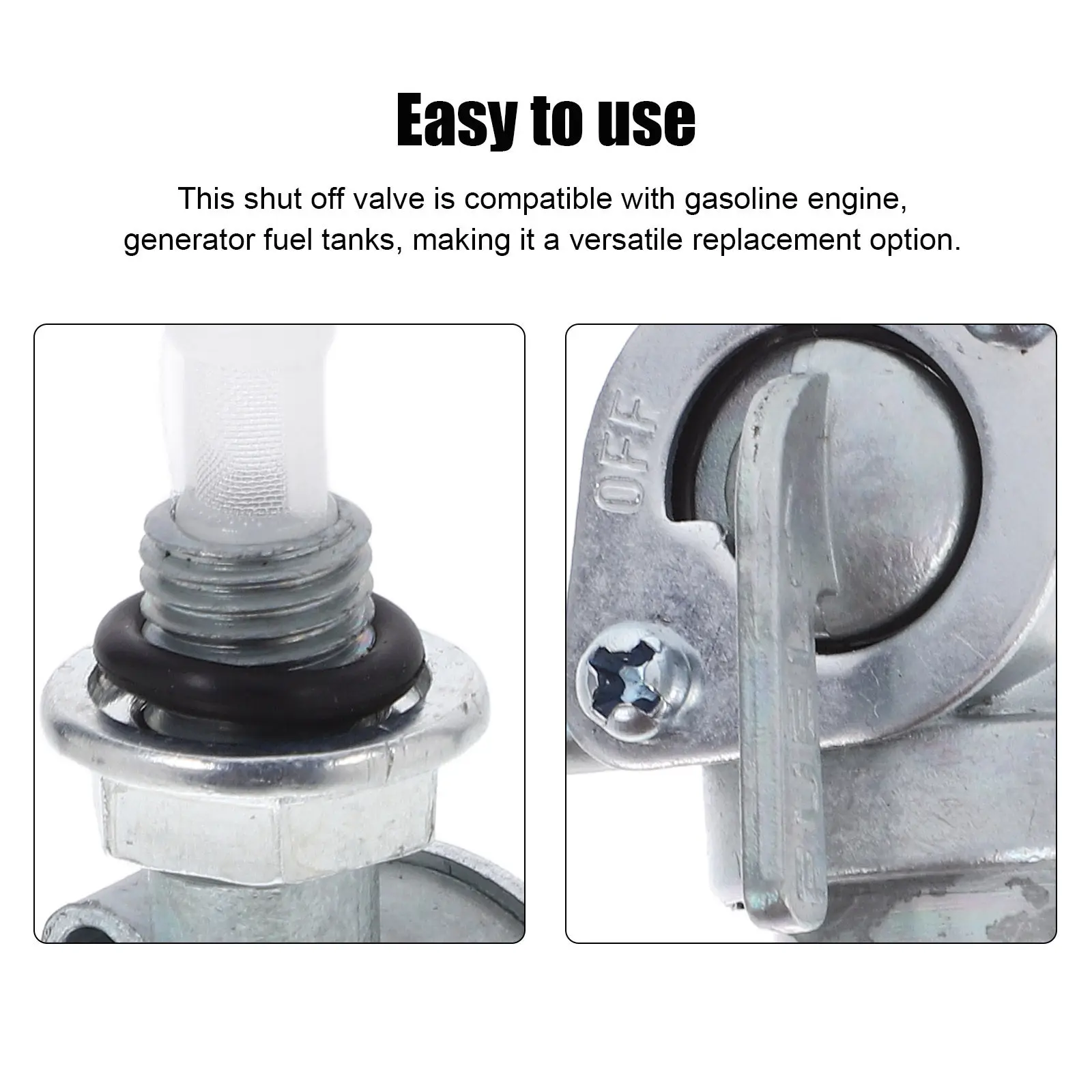 Tank Shut Off Valve for Generator Zinc Alloy Rubber Construction Easy Install Generator Replacement Parts Gas Shut Off Valve