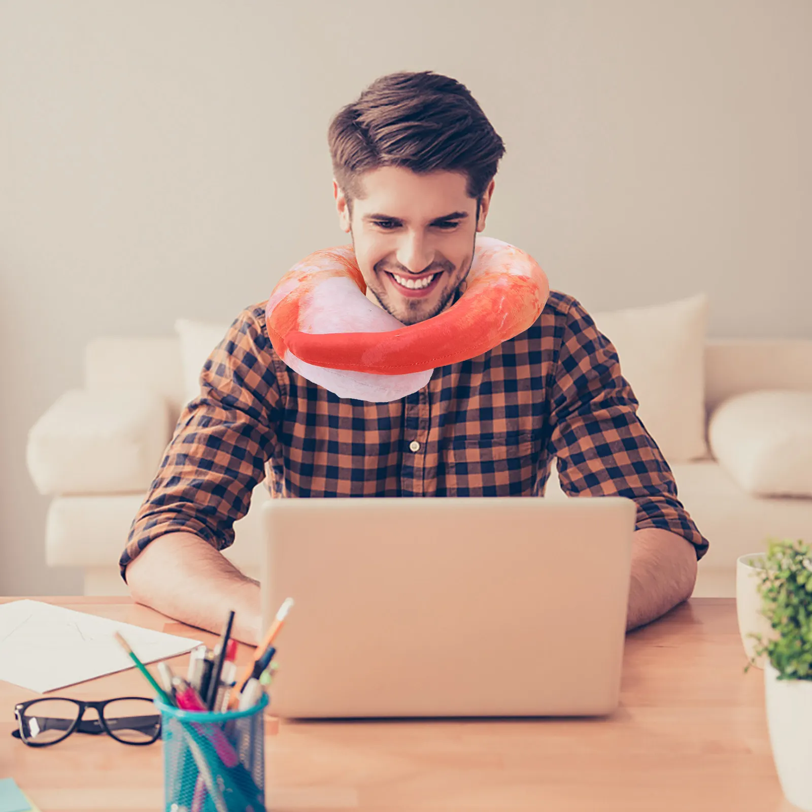 

Premium Quality Shrimp Shaped Huggable Pillow for Child Room Bed Car Seat Home Furnishing Decoration Accessory