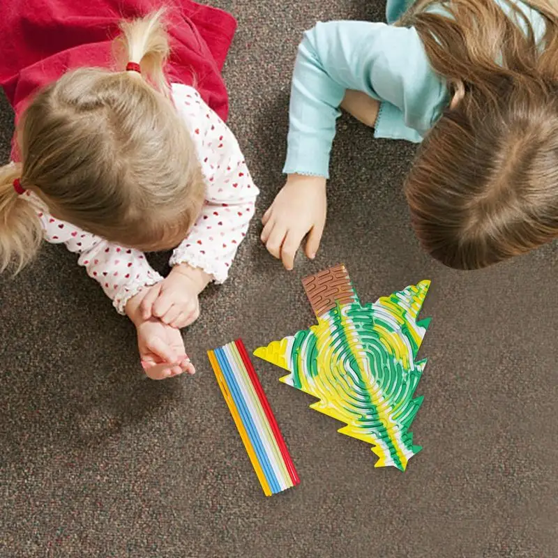 Weihnachts baum sensorische Board Kinder Aktivität Board für Feinmotorik Silent Zappeln Spielzeug für erwachsene Kind 15 x Klebe stifte für