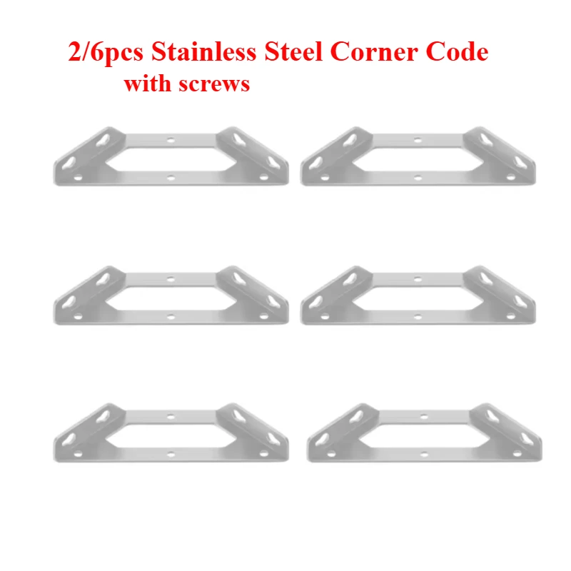2/6Pcs Heavy-Duty Corner Support Brackets Multipurpose Angle Braces, Fit for Desks, Stools & Bed Frames