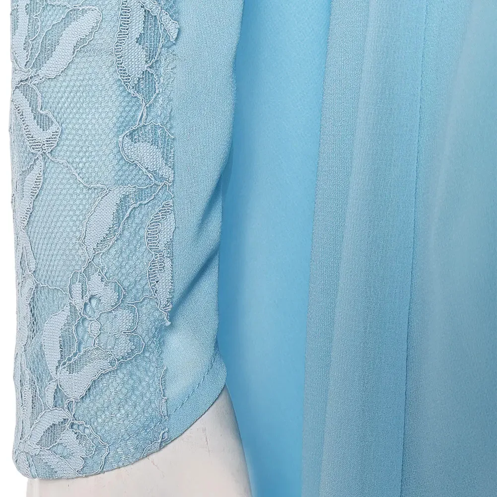 Fantasia Padme Cosplay Amidala Cloak Costume Roleplay Women Girls Blue Dress Arm Sleeves Halloween  Carnival Party Suit view 5