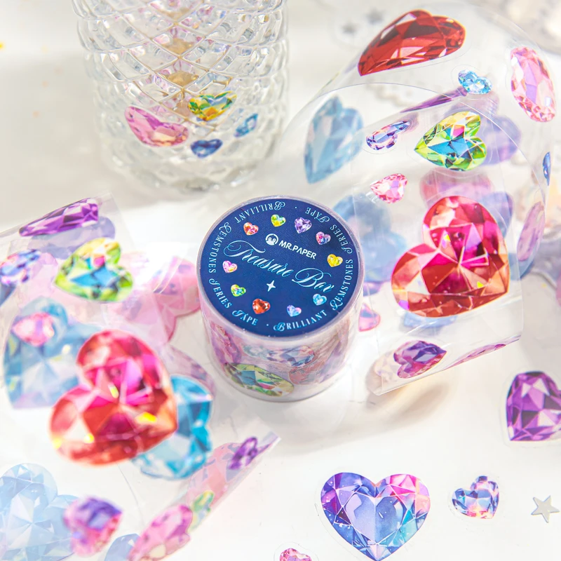 

35mm * 2m Sparkling Gem Series Kawaii Ins Laser Gold Sparkling Sand Tape DIY Diary Scrapbook Aesthetic Stationery Stickers