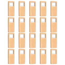 20Pcs Wood Beer Bottle Opener Wooden Handle Corkscrew Stainless Steel Openers Bar Kitchen Accessories Party Gift