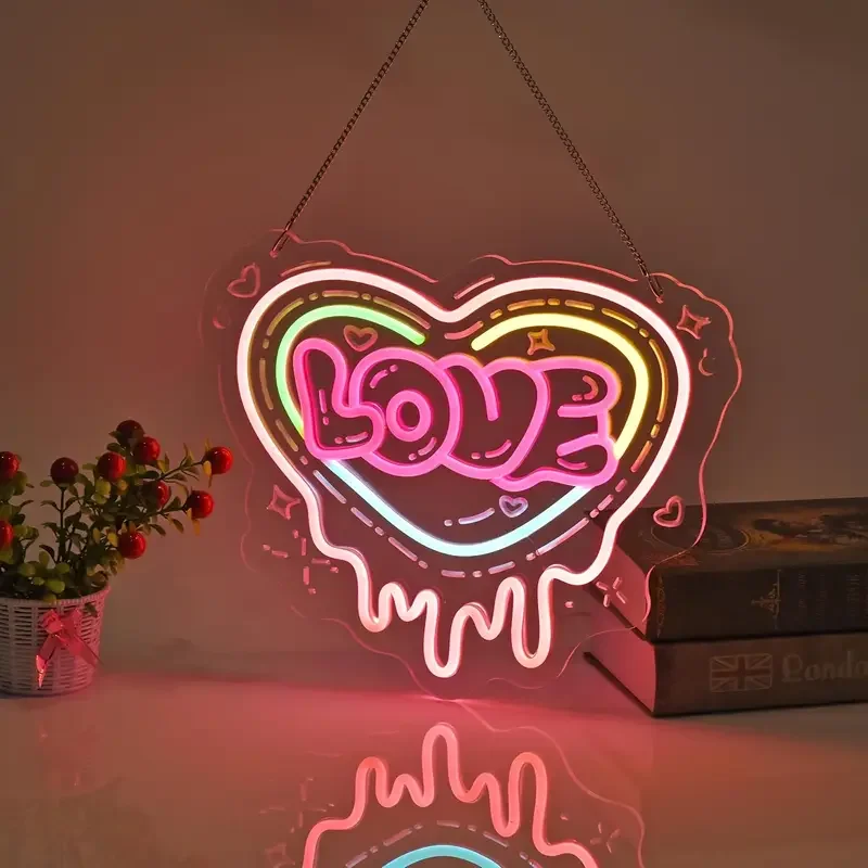 

Love HeartShaped Neon Sign Light For Room Dorm wall door Wedding Anniversary Birthday Party Decoration LED USB Neon Light Decor