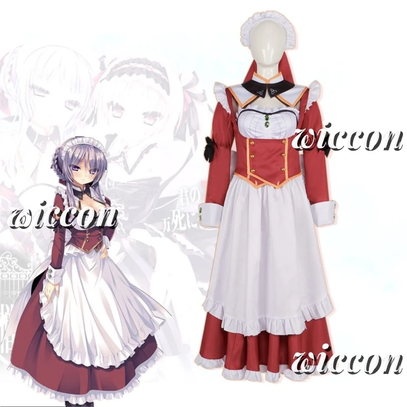 Perruque de Jeu d'Horreur Kimi YakMni Mebuku Zouo Mia, Costume de Cosplay, Robe Lolita de ixd'Halloween, Ensemble pour Femme