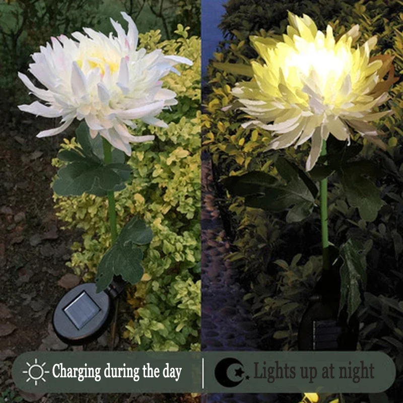 Solar Chrysanthemum Lamp Outdoor Garden Decorative Waterproof Floor Lamp