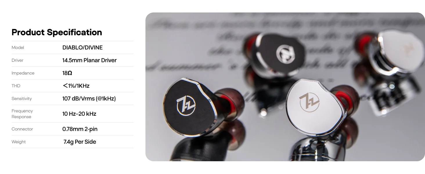 7Hz x Crinacle: Di-ablo/Divine Planar Magnetic Driver In-Ear-Monitore mit hochwertigen Aluminiumgehäusen und abnehmbarem Kabel – Detail 8