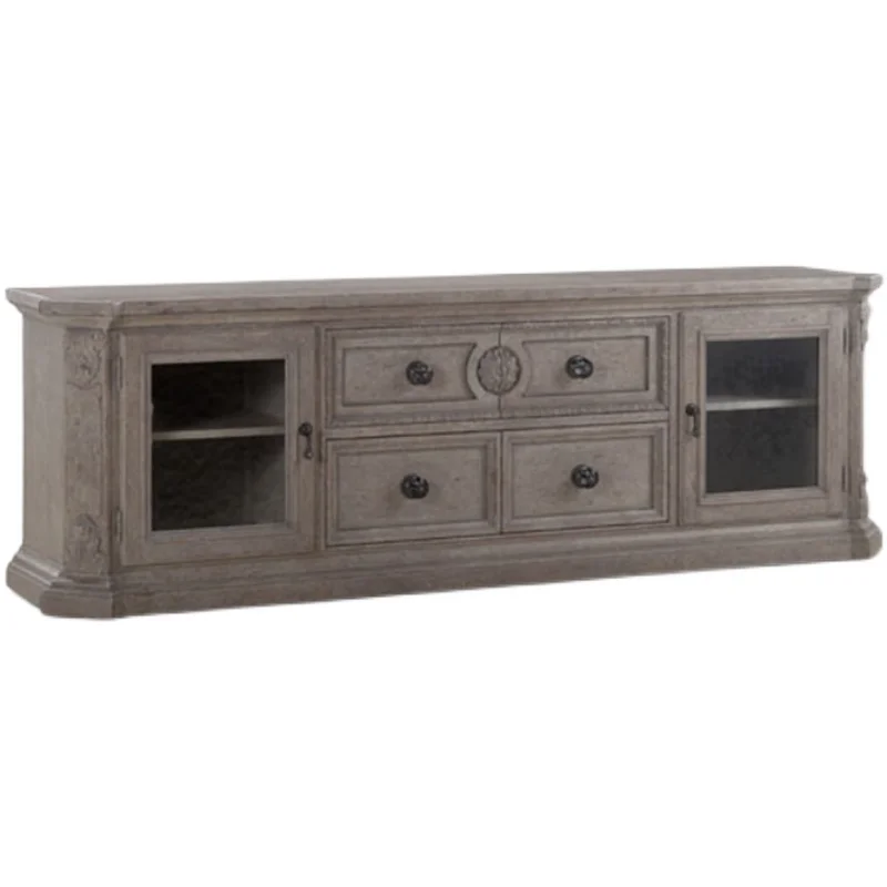 

Building Renaissance TV Cabinet Vintage Distressed Carved Locker French Entry Lux Solid Wood