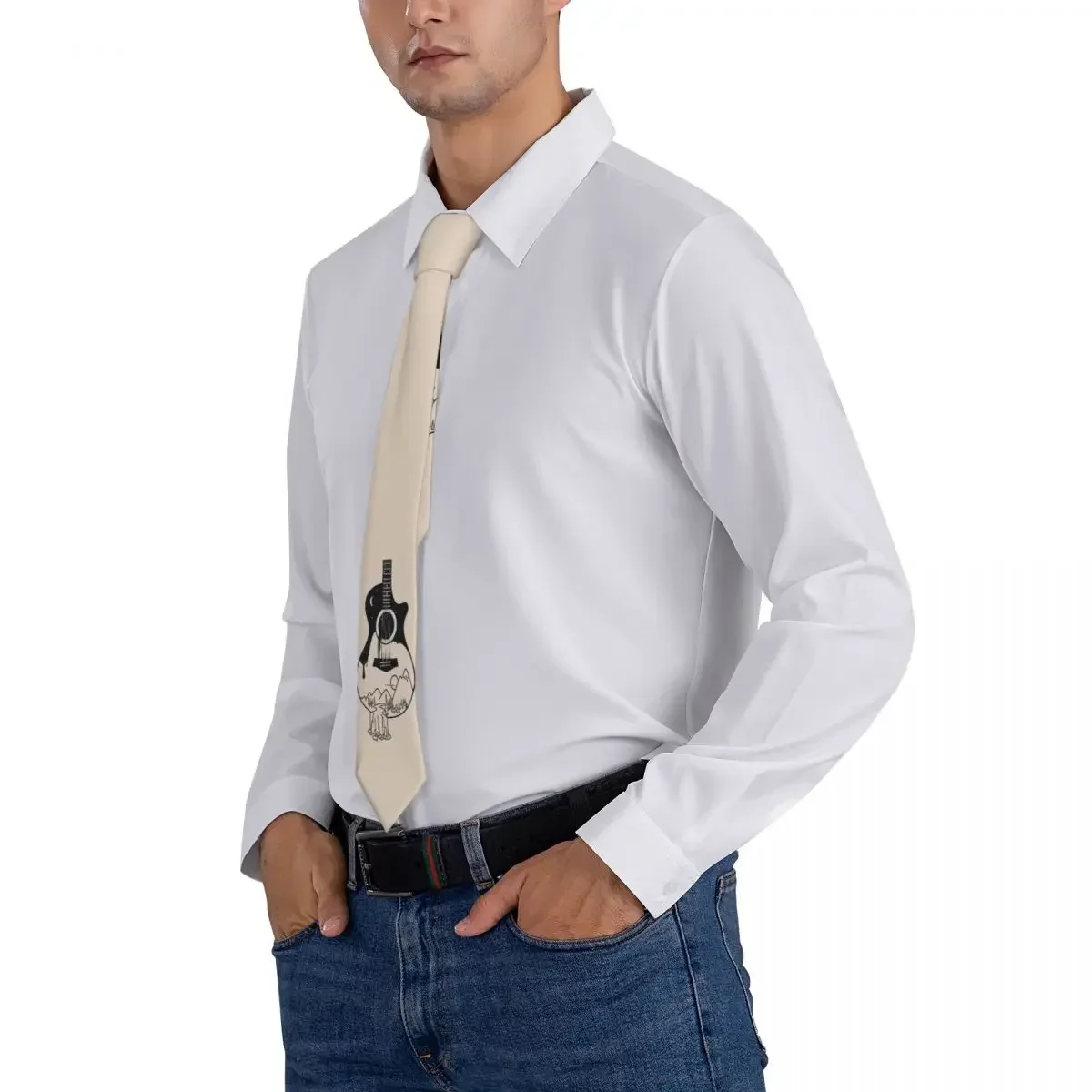 Corbata de cuello de guitarra para hombre, corbatas de cuello de moda fresca para uso diario, calidad de fiesta, diseño de corbata, accesorios de corbata, novedad