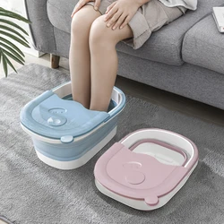 Collapsible Footbath Plain Foaming Massage Bucket  Foldable Bucket Foot Bath Bucket Bathroom Foot Wash Basin Laundry Baskets