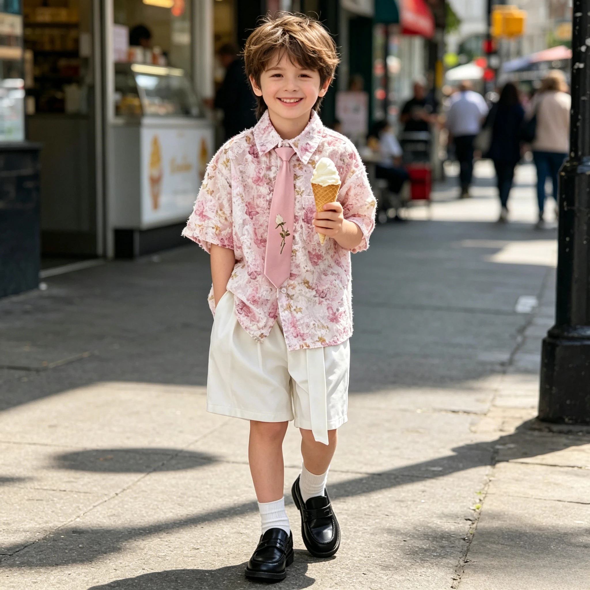 

Boys 3D Butterfly Print Shirt Shorts Set Embroider Tie Summer Gentleman Outfit for Kids School Wedding Party Birthday Daily Wear