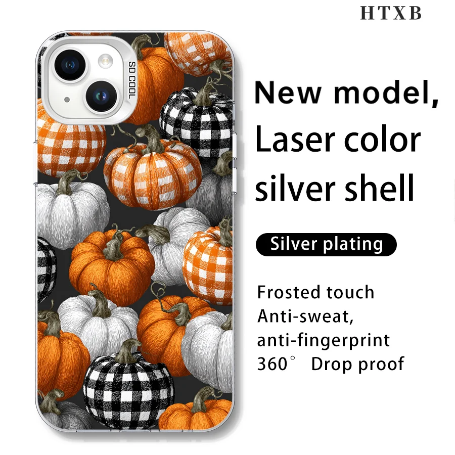 컬러풀 체크 무늬 호박 아이폰 케이스 (아이폰 17 ~ 11 프로 맥스 플러스)