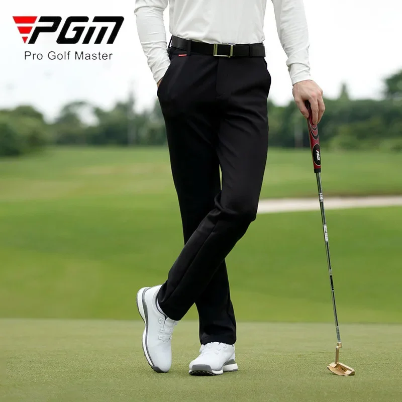 PGM Autumn Spring Golf Long Pants Men High Elastic Sports Trousers Male Mid-Waist Straight Sweatpants Business Casual Pants