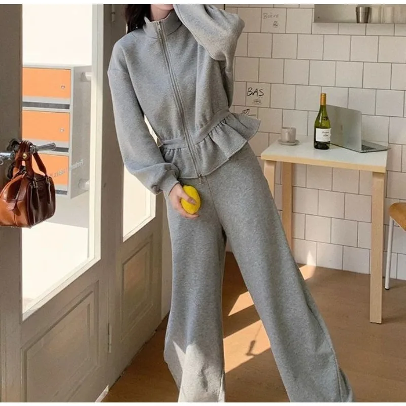 Herfst nieuwe stijl junior passende casual broekset met wijde pijpen uit 2025
