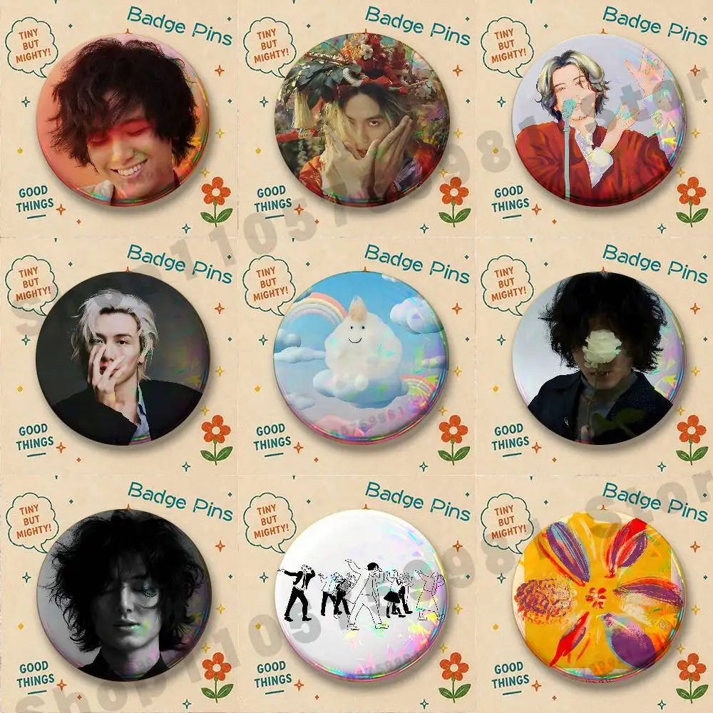 J-POP Singer F-Fujii K-Kaze Brooches for Bag Decor Jewelry Accessories Gift 25/32/44/58/75mm Round Cartoon Badges